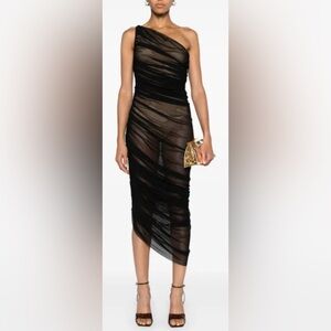 Norma Kamali Black One Shoulder Dress